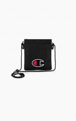 Champion C Logo Coated Mini Shoulder Bag Väskor Dam Svarta | 7260-OEUWS