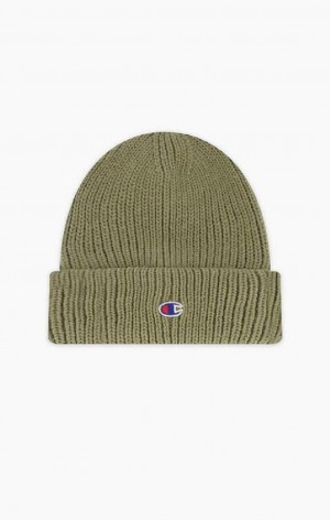 Champion C Logo Patch Beanie Hat Hatt Herr Beige | 0218-GSDVB