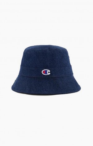 Champion C Logo Patch Bucket Hat Hatt Dam Turkos Blå | 6241-ZESHC