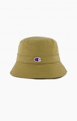 Champion C Logo Patch Bucket Hat Hatt Herr Olivgröna Gröna | 6419-LXRBA