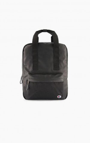 Champion C Logo Veganska Läder Backpack Väskor Dam Svarta | 7906-CPJHN