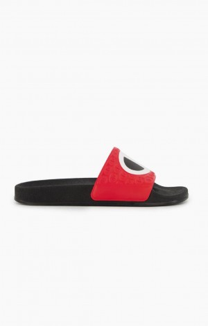 Champion C Patch Pool Slides Badtofflor Herr Röda | 8295-PRDCV