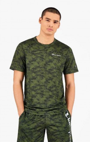 Champion Camo Quick Dry Tränings T-Shirt T-shirt Herr Gröna | 9760-MNSOQ