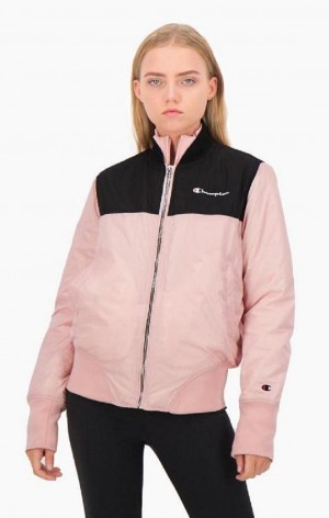 Champion Colour Block Bomber Jacket Jackor Dam Rosa | 9325-EPHAQ