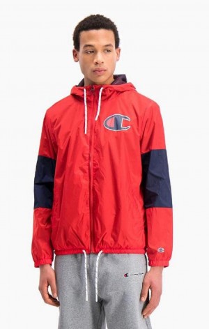 Champion Colour Block Sleeve C Logo Jacket Jackor Herr Röda | 6051-QPBYW