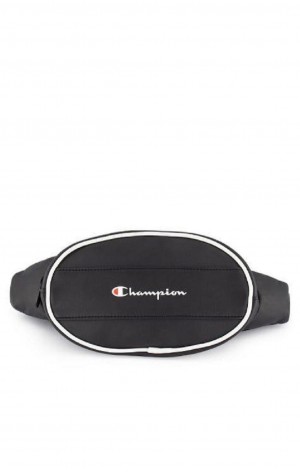 Champion Contrast Piping Faux Läder Belt Bag Väskor Dam Svarta | 9352-DXZFR