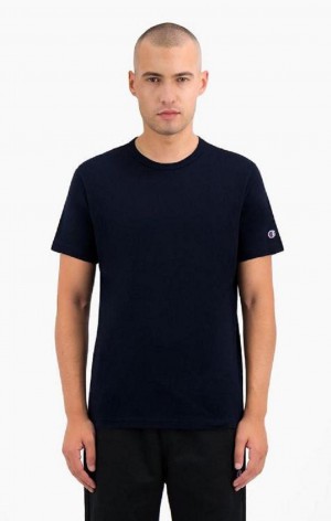 Champion Crew Neck T-Shirt T-shirt Herr Mörkblå | 5197-LYUSE