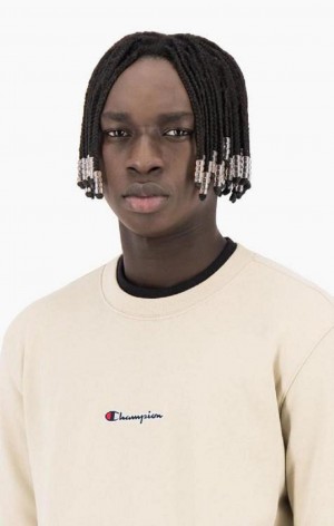 Champion Double Layer Crew Neck Sweatshirt Tröjor Herr Bruna | 6235-QDSTU