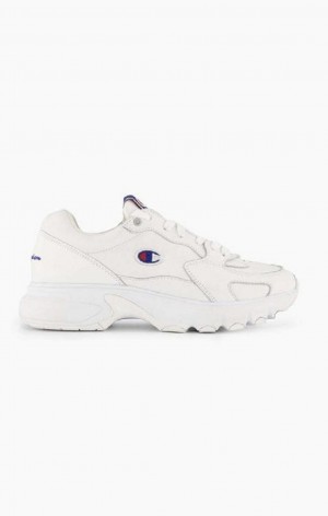 Champion Embroidered Logo Läder Trainers Träningsskor Dam Vita | 0234-BTGJR