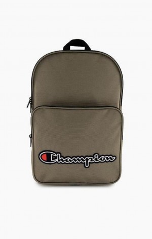 Champion Felt Script Logo Air Mesh Backpack Väskor Herr Bruna | 0473-ZJAFH