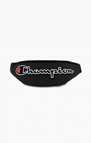 Champion Felt Script Logo Air Mesh Belt Bag Väskor Herr Svarta | 9358-XDMSA