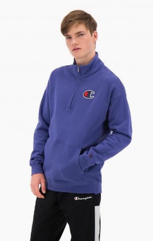 Champion Half Zip-Up Mocka C Sweatshirt Tröjor Herr Gula | 8069-SMEXI