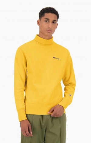 Champion High Neck Reverse Weave Sweatshirt Tröjor Herr Guld | 2143-LSJPK