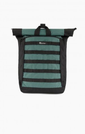 Champion Jacquard Logo Ripstop Coated Backpack Väskor Herr Gröna | 1847-EBDJA