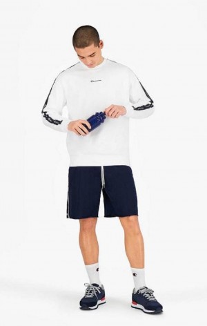 Champion Jacquard Logo Tape Front Seam Shorts Shorts Herr Mörkblå | 1706-QICJL