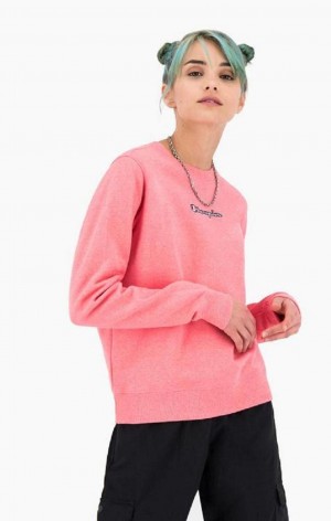 Champion Jaspé Script Logo Sweatshirt Tröjor Dam Rosa | 1360-FZPST