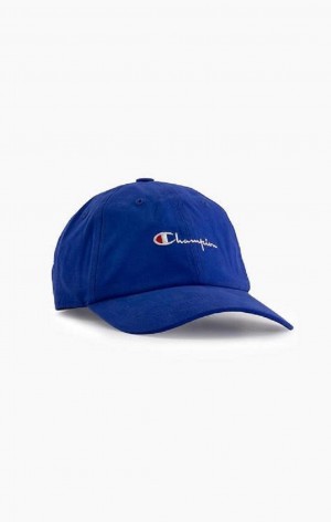 Champion Klassiska Script Logo Baseball Cap Hatt Herr Blå | 4678-ONRTU