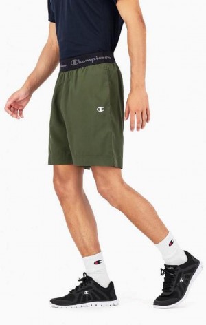 Champion Logo Tape Microfibre Performance Shorts Shorts Herr Gröna | 1328-GHIEO