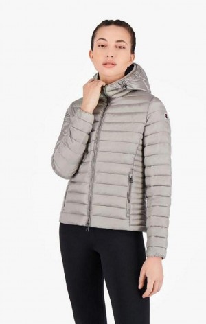 Champion Lätta Vadderad Hooded Jacket Jackor Dam Vita | 4619-KFVNH