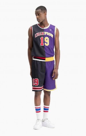 Champion NBMIX Patchwork 'Champion 19' Basketball Shorts Shorts Herr Svarta Lila | 5740-JKRBA