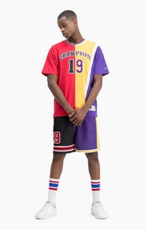 Champion NBMIX Patchwork 'Champion 19' Basketball T-shirt Herr Röda | 1604-LSVXD