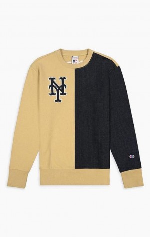 Champion New York MLB Sweatshirt Tröjor Herr Beige | 4257-TKFZG