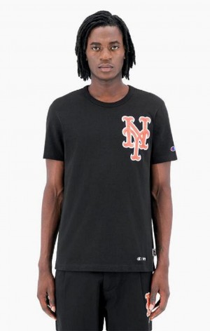 Champion New York MLB T-Shirt T-shirt Herr Svarta | 4190-KHTZN