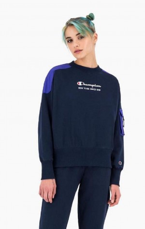 Champion New York Sweatshirt Tröjor Dam Lila | 1245-GFZJM