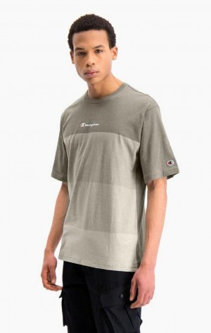 Champion Ombré Panelled T-Shirt T-shirt Herr Gröna | 4087-TIKYF