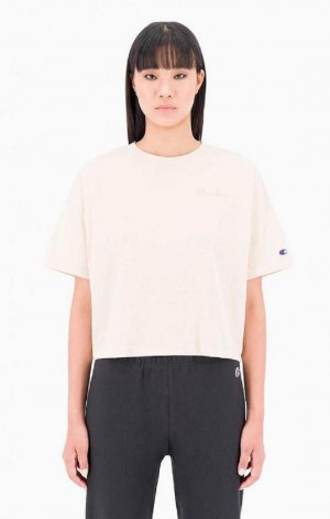 Champion Ombré Wash Cropped T-Shirt T-shirt Dam Gula | 3724-OSLNX