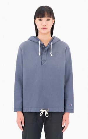 Champion Ombré Wash Drawstring Midja Hoodie Hoodie Dam Mörkturkos | 5087-DPZYK