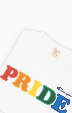 Champion PRIDE C Logo Crew Neck T-Shirt T-shirt Dam Vita | 8064-MXITY