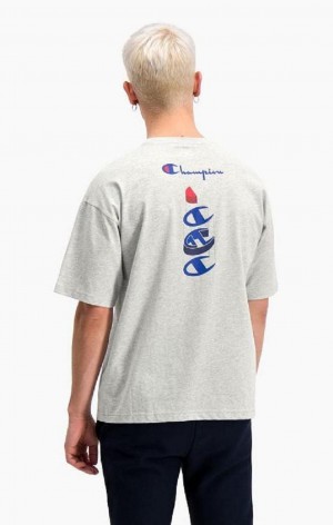 Champion Products Inc. Logo T-Shirt T-shirt Herr Ljusgrå | 0735-VUBIO