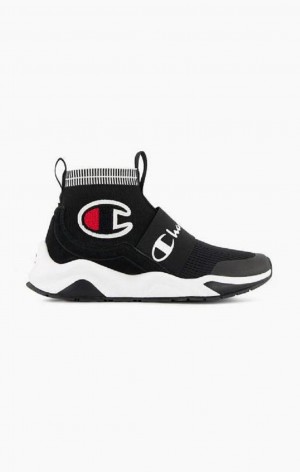 Champion Rally C Logo Sock Runner Trainers Träningsskor Herr Svarta | 7841-AXPDY