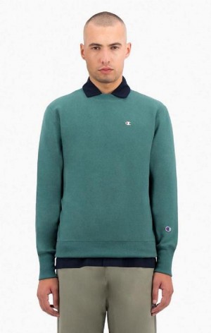 Champion Reverse Weave Sweatshirt Tröjor Herr Gröna | 8725-VRLFB