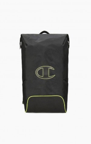 Champion Roll Top Neon Outline C Logo Backpack Väskor Herr Svarta | 7546-MKGSN