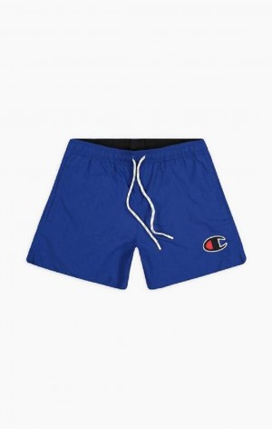 Champion Satin C Logo Swim Shorts Badkläder Herr Blå | 7490-DKICJ