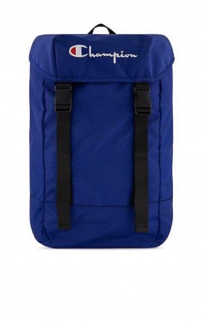 Champion Script Logo Spännen Front Backpack Väskor Dam Blå | 6701-HRYQZ