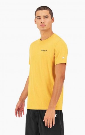 Champion Small Script Logo T-Shirt T-shirt Herr Orange | 5742-XGLOY