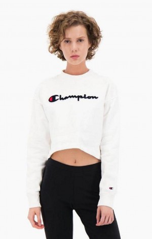 Champion Velvet Script Logo High Neck Sweatshirt Tröjor Dam Rosa | 8937-DWOQR