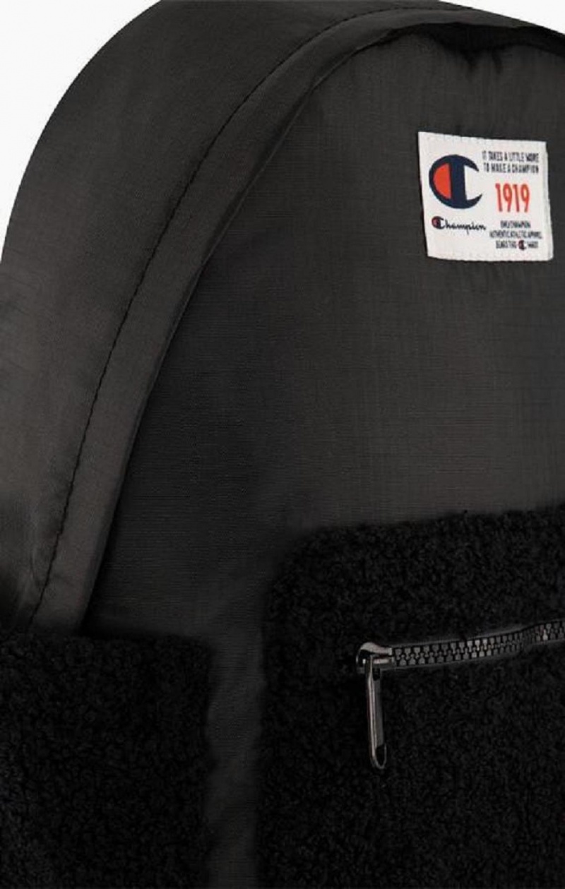 Champion 1919 Logo Teddy Backpack Väskor Dam Svarta | 5619-ZPLQV