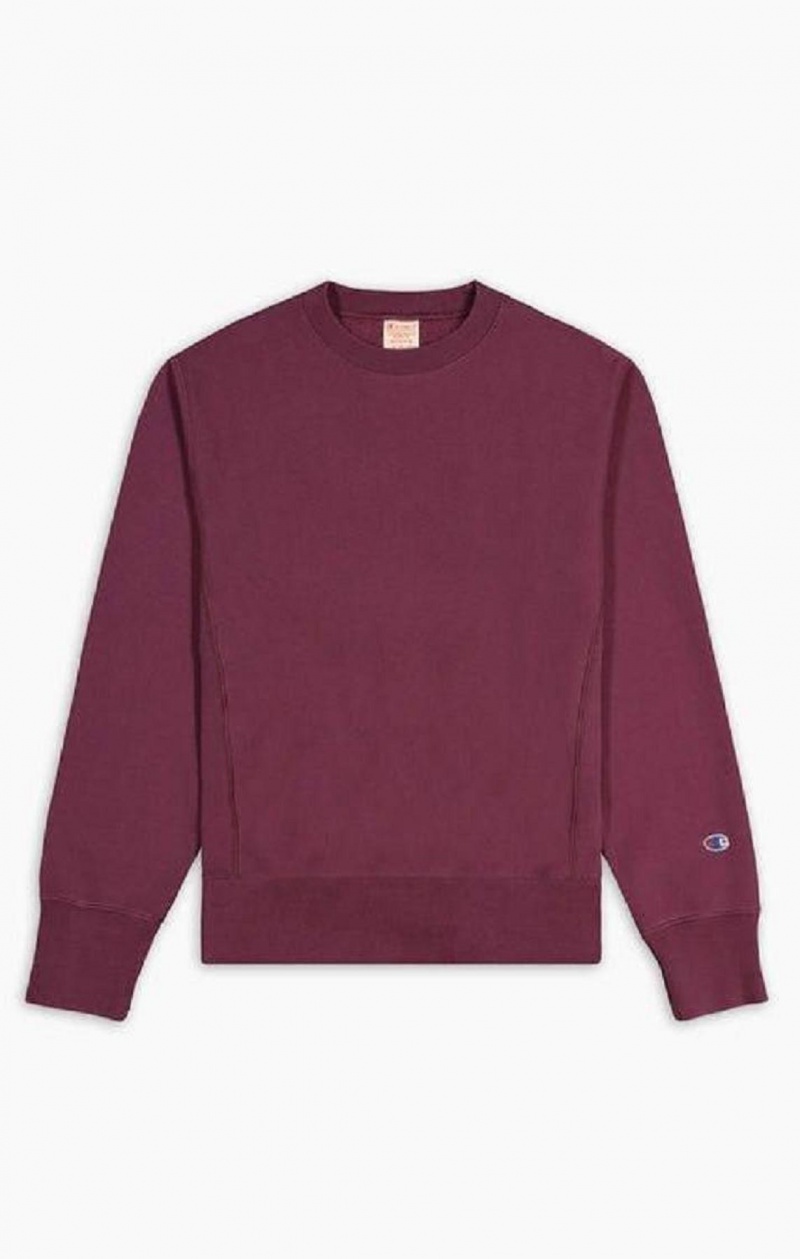 Champion Acid Wash Reverse Weave Sweatshirt Tröjor Herr Vinröda | 1839-QAKTL