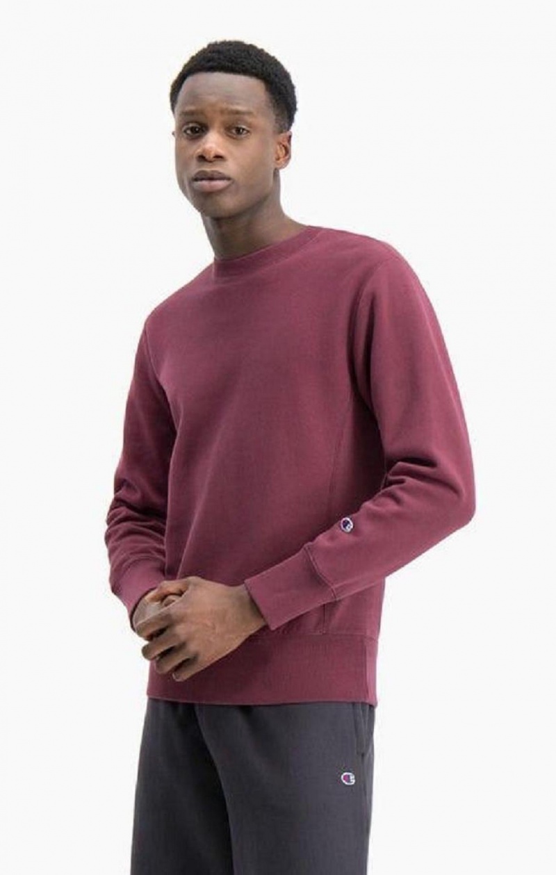 Champion Acid Wash Reverse Weave Sweatshirt Tröjor Herr Vinröda | 1839-QAKTL