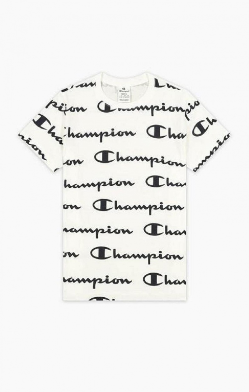 Champion All-Over Script Logo T-Shirt T-shirt Dam Vita | 3784-WECUL