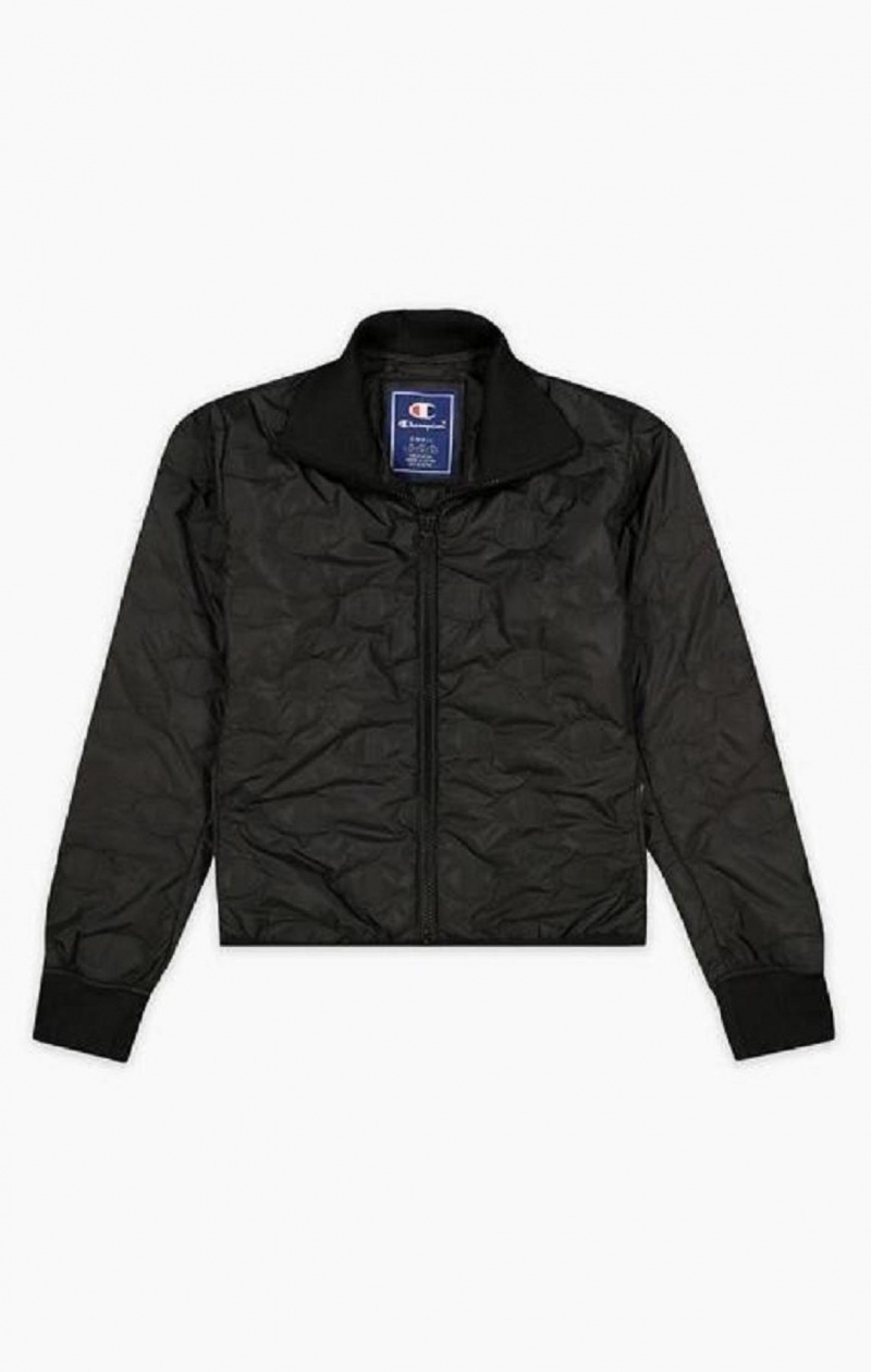 Champion Allover C Logo Zip-Up Vadderad Jacket Jackor Dam Svarta | 5263-TOAJN