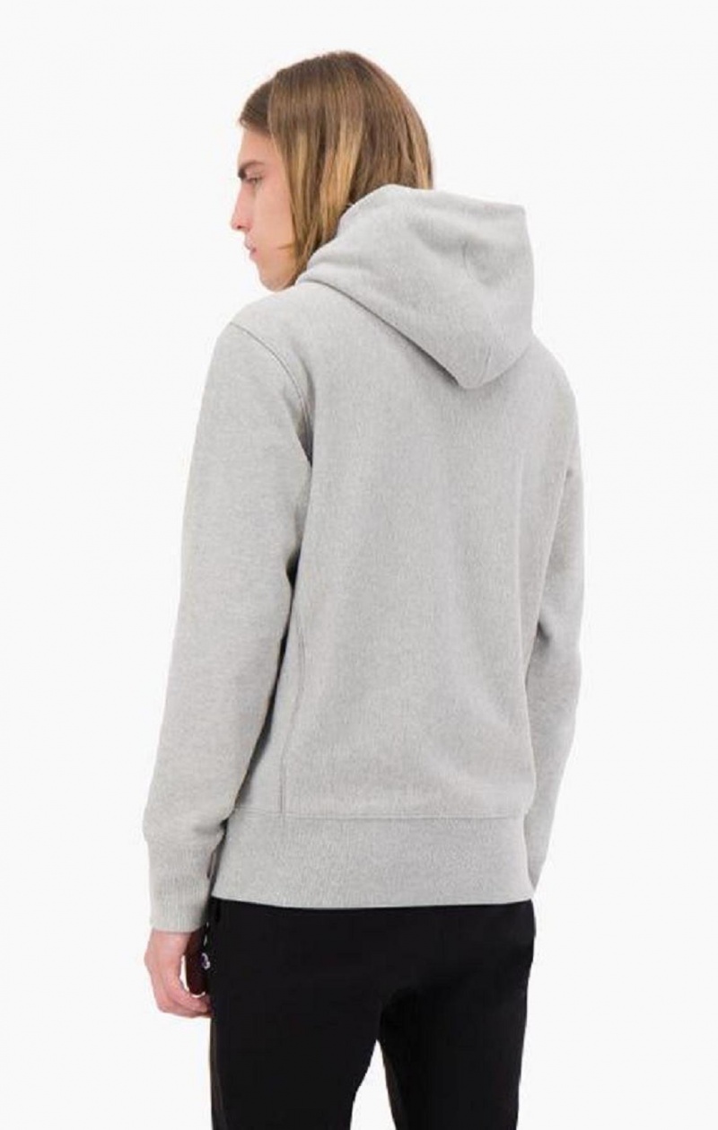 Champion Archive Centenary Print Reverse Weave Hoodie Hoodie Herr Ljusgrå | 7830-GRKTW