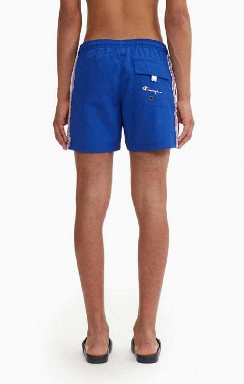 Champion C Logo Print Panel Swim Shorts Badkläder Herr Blå | 3720-BPAOR