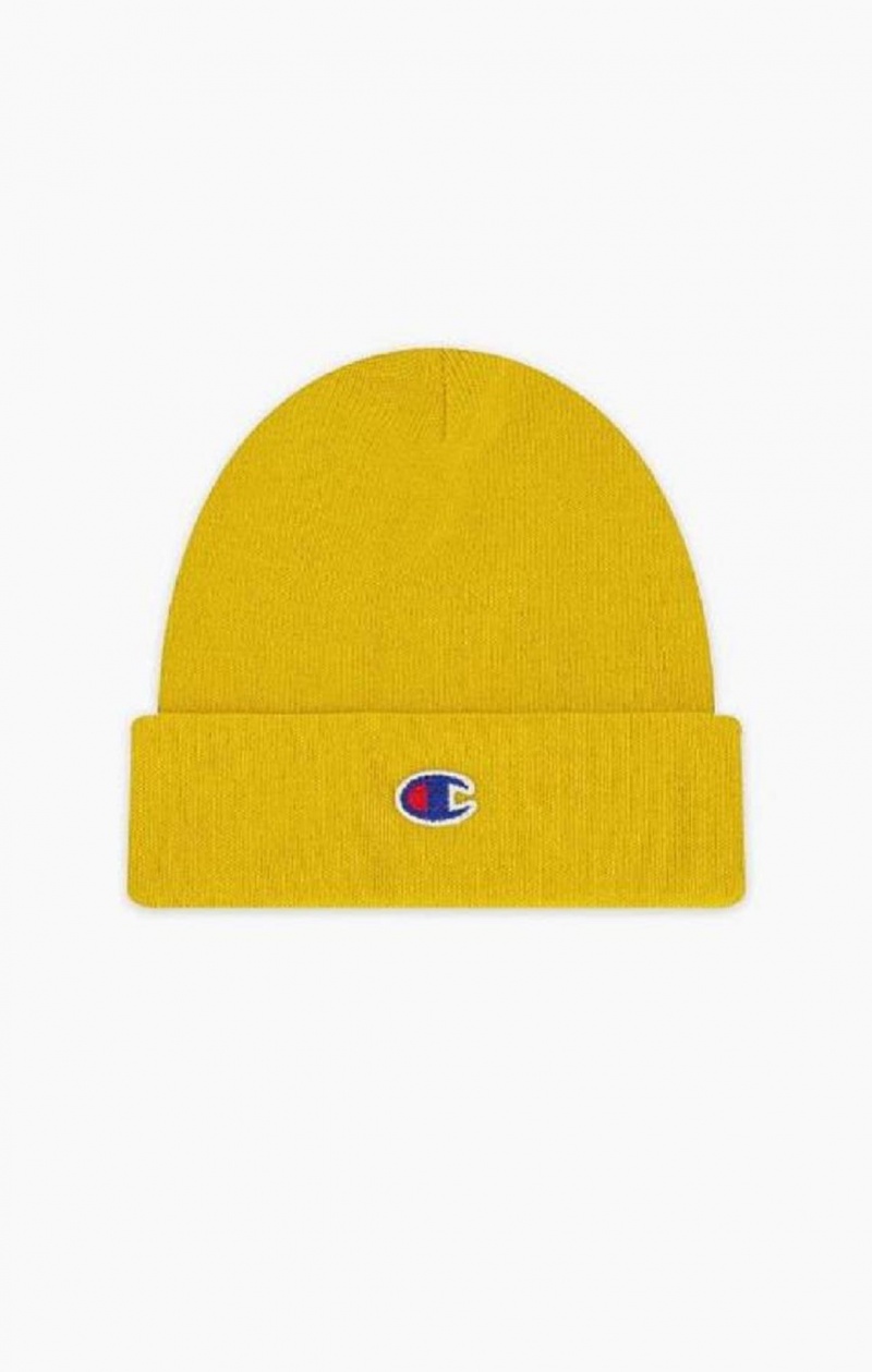 Champion C Logo Recycled Yarn Beanie Hat Hatt Herr Guld | 8591-WDMTI