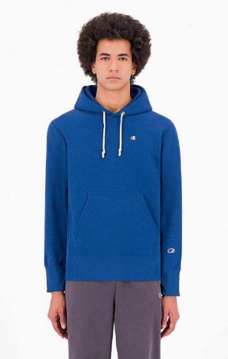 Champion C Logo Reverse Weave Hoodie Hoodie Herr Blå | 3691-KLQYE