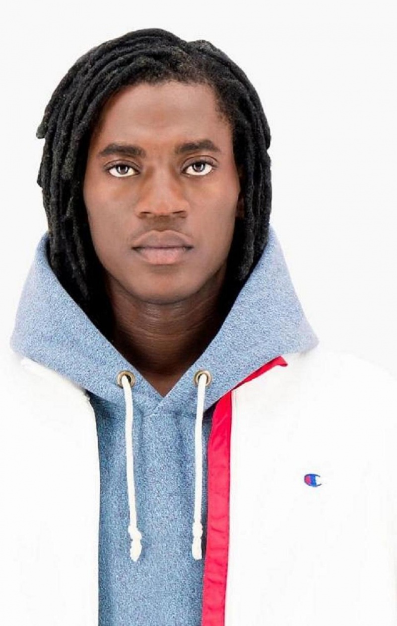 Champion C Logo Zip-Up Polartech Recycled Velour Sweatshirt Tröjor Herr Vita | 1342-SCRHK